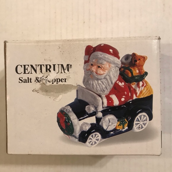 Vintage Santa And Toy Filled Car Salt & Pepper Shaker Set Hand-Painted - Picture 12 of 16